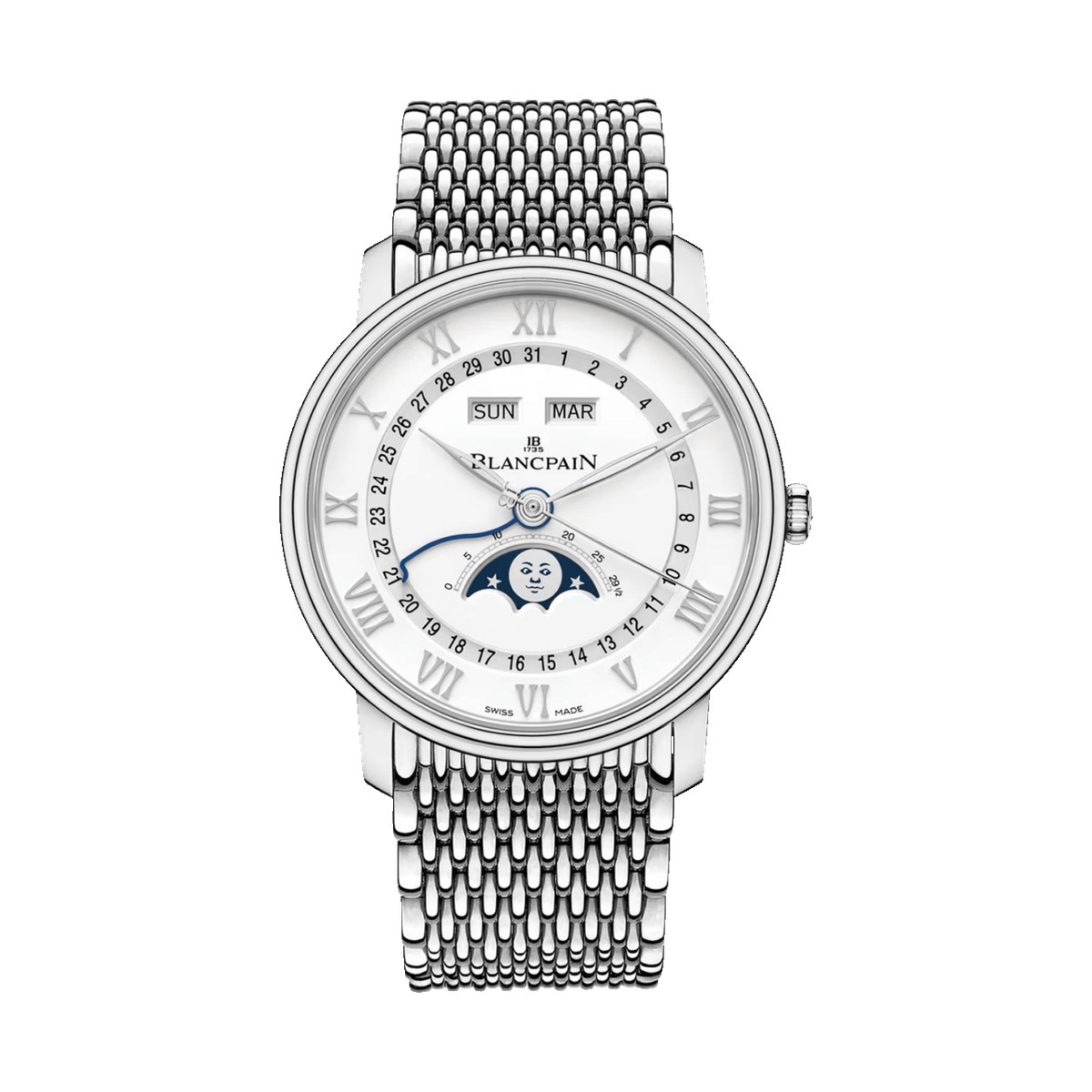 Blancpain Villeret Quantieme Complet Mille Mailles Steel 6654A 1127 MMB
