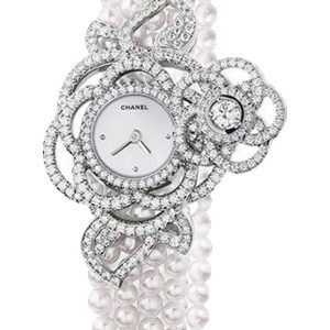 Chanel Camelia Jewelry Secret Watch Embroidered Camellia Medium J10741