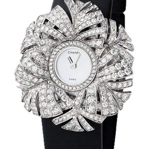 Chanel Plume de CHANEL Jewelry Watch Plume Panache Motif White Gold J3545