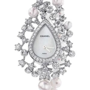 Chanel Comete Jewelry Watch Milky Way Motif White Gold Pearls J4741