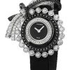 Chanel Ruban Jewelry Watch Ribbon Motif White Gold Black Satin J60412