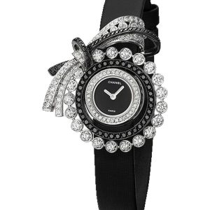 Alternative view of Chanel Ruban Jewelry Watch Ribbon Motif White Gold Black Satin J60412