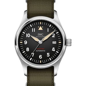 Alternative view of IWC Pilot’s Watch Automatic Spitfire 39mm Steel Black Green Textile IW326801