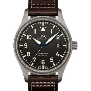 Alternative view of IWC Pilot’s Watch Mark XVIII Heritage 40mm Titanium Black Brown Calfskin IW327006