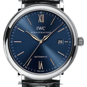 IWC Portofino Automatic 40mm Steel Blue Black Alligator IW356523