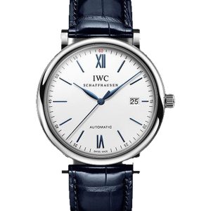 Alternative view of IWC Portofino Automatic 40mm Steel Silver Blue Alligator IW356527