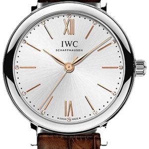 IWC Portofino Automatic 34 Steel Silver Brown Alligator IW357403