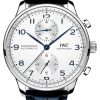 IWC Portugieser Chronograph 41mm Steel Silver Blue Alligator IW371605