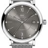 IWC Portofino Midsize Automatic 37mm Steel Grey Diamonds Milanaise IW458110