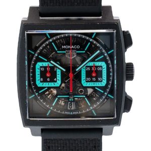 TAG Heuer Monaco 39mm Titanium DLC Turquoise Dial CBL2184.FT6236
